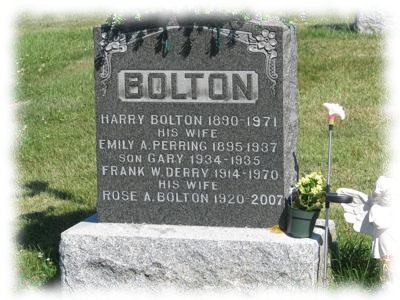 Emily Perring, headstone